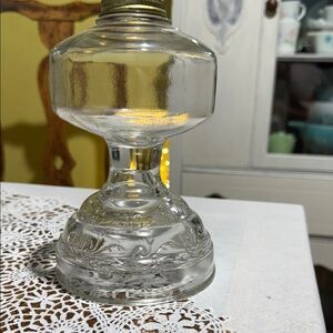 Vintage Clear Glass Oil Lamp